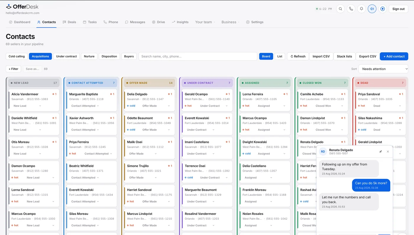 The OfferDesk board in the Daylight theme.