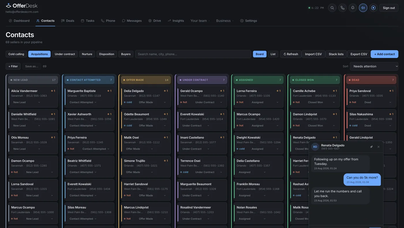 The OfferDesk board in the Slate theme.